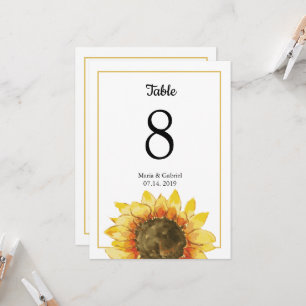 Gelbliche Rustikale Sonnenblume. Hochzeitstisch Nu Einladung