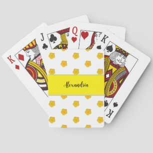 Gelbliche Wildblume mit individuellem Namen oder M Spielkarten
