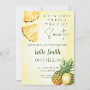 Gelbliches Ananas-Themen-Einladung zur Babyparty Einladung