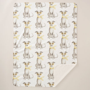 Gelbliches Tuch Weiße Hund Geburtstag Sherpadecke