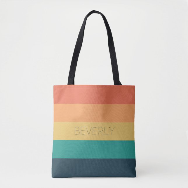 Gelborange, 5 Farben, Name Personalisiert T Tasche (Vorderseite)
