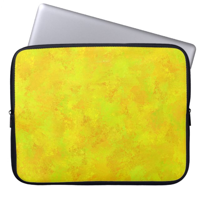 Gelborange Abstraktes Muster Laptopschutzhülle (Vorderseite)