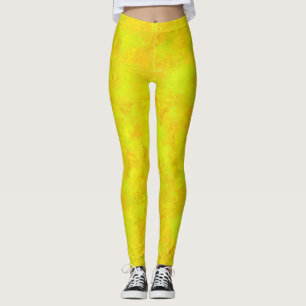 Gelborange Abstraktes Muster Leggings