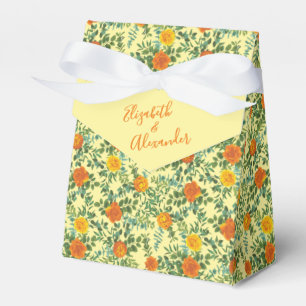 Gelborange Hochzeitsflorale Rose Geschenkschachtel