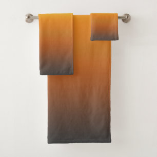 Gelborange Orange Yellow Ombre  Badhandtuch Set