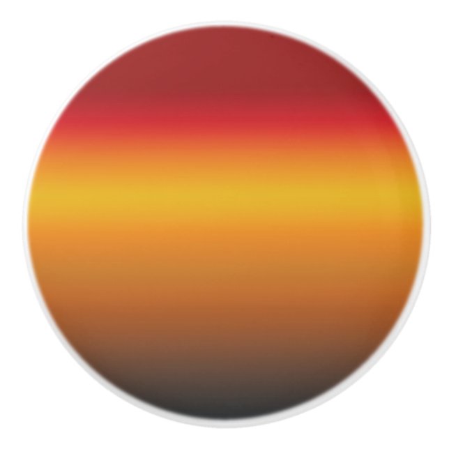 Gelborange Orange Yellow Ombre Keramikknauf (Vorderseite)