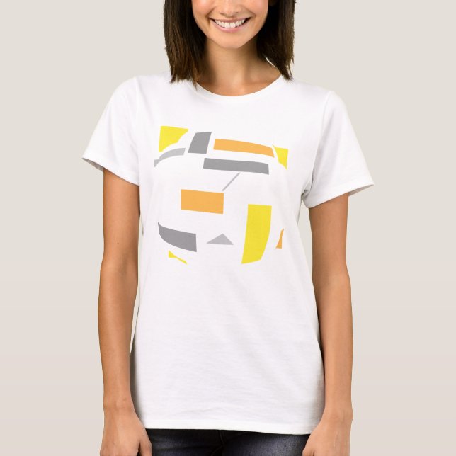Gelborange Ovale geometrische Formen Abstrakt T-Shirt (Vorderseite)