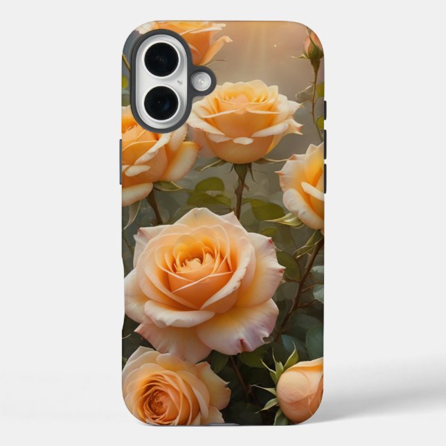 Gelborange Rose iPhone 16 Plus Hülle (Rückseite)