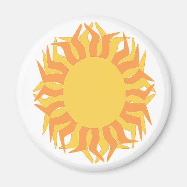 Gelborange Sonnenzange Magnet (Vorne)