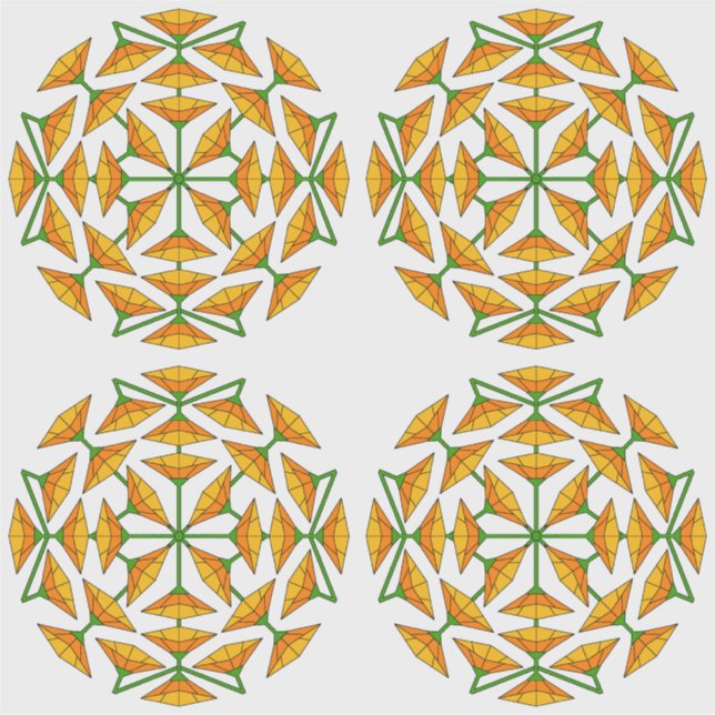 Gelborange und orange Gelbe Spiegel Blume Aufkleber (Vorderseite)