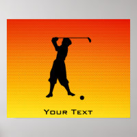 Gelborange Vintag Golfer