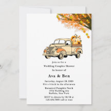 Gelborange Vintage Lkw Hochzeitsdusche