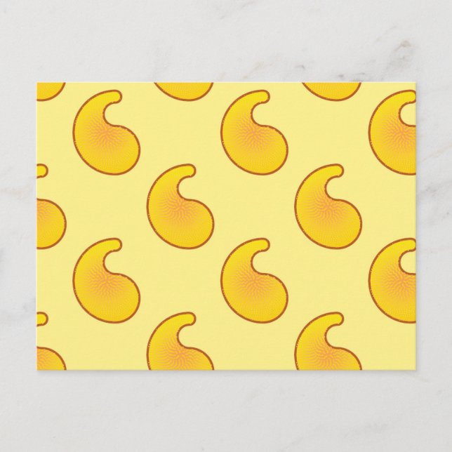 Gelbpaisley Postkarte (Vorderseite)
