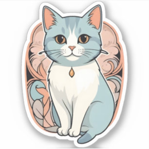 Gelbreizender Katzen Charme Aufkleber