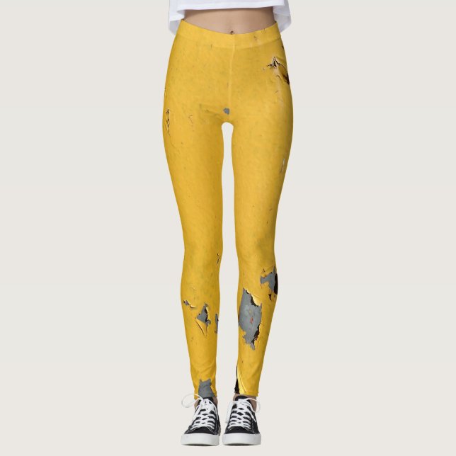 Gelbrisches Metall: schmutzige Textur. Leggings (Vorderseite)