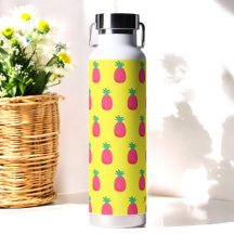 Gelbrosa Ananas Fruchtmuster Wasser Flasche