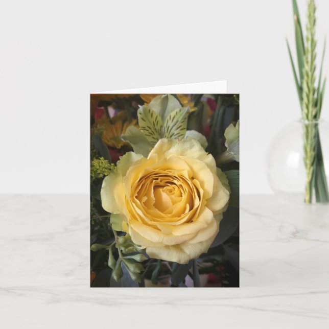 Gelbrosa| Elegante Blume| Vielen Dank Dankeskarte (Vorderseite)