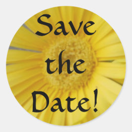 GelbSave the Date Runder Aufkleber