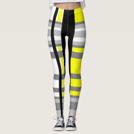 Gelbschwarz, grau und weiß abstrakt leggings