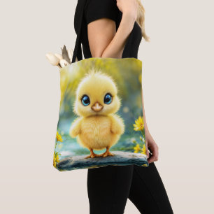 Gelbschwingendes Hähnchenblau - mit Augen Vogel Tasche