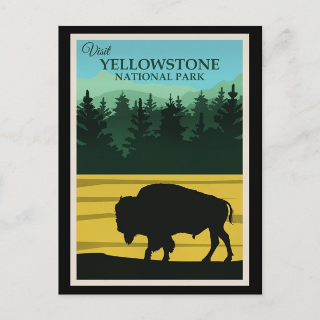 Gelbstein, wyoming Travel Poster Postkarte (Vorderseite)