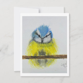 Gelbstirn-Blattvogel Notizkarte Original Kunst Dankeskarte