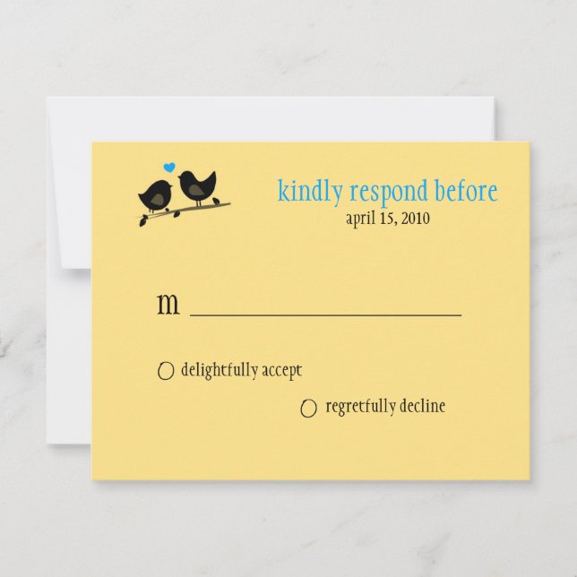 Gelbvögel uAwg RSVP Karte (Vorderseite)