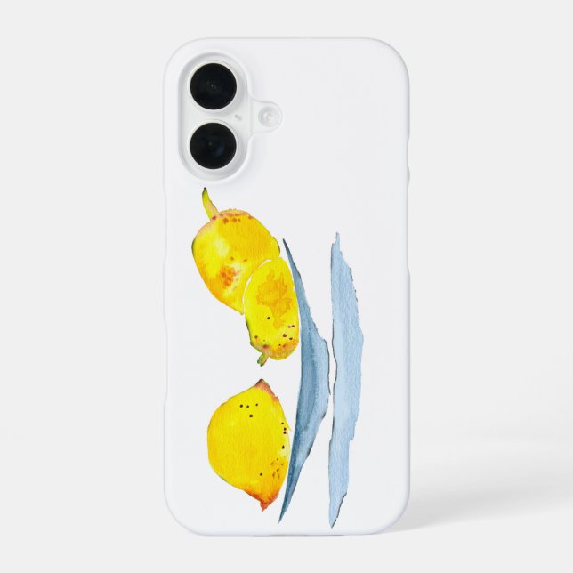 Gelbwasserfarbenkunst aus Zitronen iPhone 16 Hülle (Rückseite)