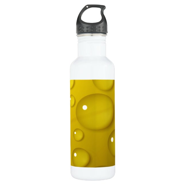 Gelbwassertropfen Hintergrund Edelstahlflasche (Vorderseite)