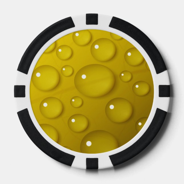 Gelbwassertropfen Hintergrund Pokerchips (Vorderseite)