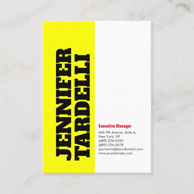 Gelbweiber, feiner Schriftart Minimalistisch Moder Visitenkarte (Vorderseite)