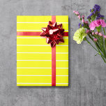 Gelbweiße dünne, horizontal gestreift geschenkpapier<br><div class="desc">Horizontales,  gelbes und weißes dünnes Schleifpapier</div>