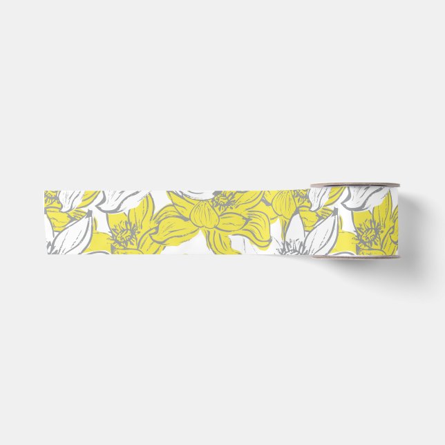 Gelbweiße Graublüte Satinband (Vorderseite)