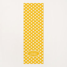 Gelbweiße Polka Dot Yogmatte