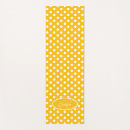 Gelbweiße Polka Dot Yogmatte Yogamatte