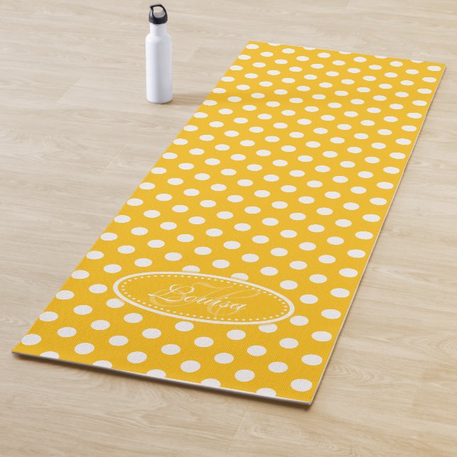 Gelbweiße Polka Dot Yogmatte Yogamatte (Beispiel)