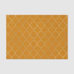 Gelbwurz-Gelb u. GoldQuatrefoil Muster-Party Seidenpapier
