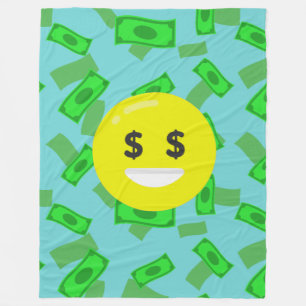 Geld-Emoji-Decke Fleecedecke