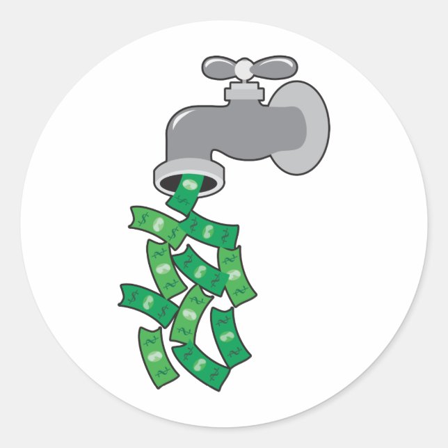 Geld Faucet Runder Aufkleber (Vorderseite)