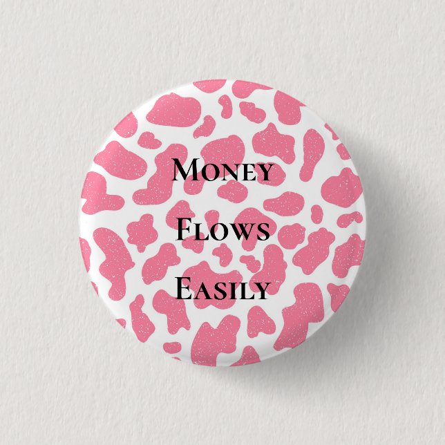Geld fließt leicht Geld Affirmation Manifestation Button (Vorderseite)