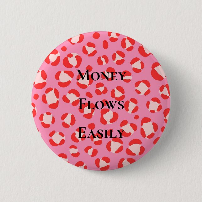 Geld fließt leicht Geld-Affirmation Manifestation Button (Vorderseite)