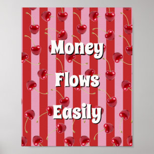 Geld fließt leicht Geld Affirmation Manifestation Poster