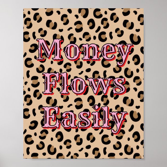 Geld fließt leicht Geld Affirmation Manifestation Poster (Vorne)