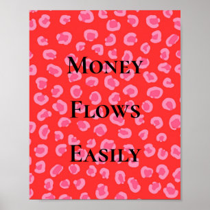 Geld fließt leicht Geld Affirmation Manifestation Poster