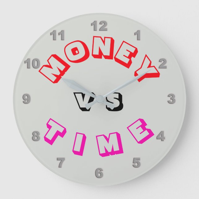 Geld gegen "Time Wall Clock" Große Wanduhr (Vorderseite)