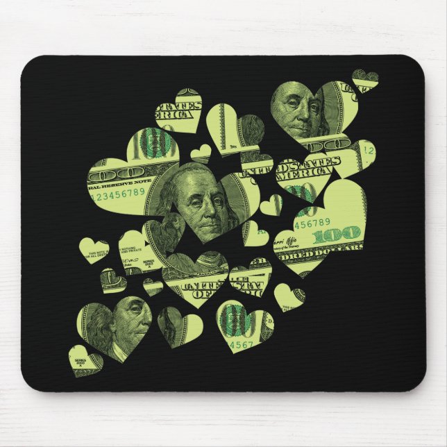 Geld Herz Mousepad (Vorne)