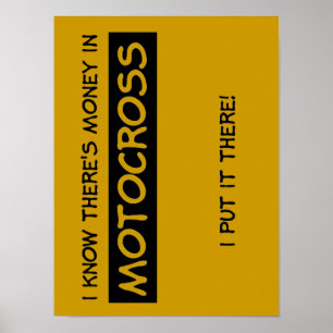 Geld im Motocross Dirt Bike Poster