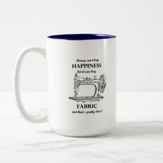 Geld kann Fabric Nähmaschine Vintage Tasse kaufen