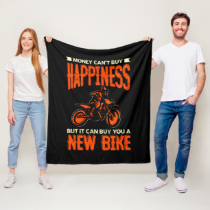 Geld kann kein Glück kaufen, aber neues Motorrad Fleecedecke