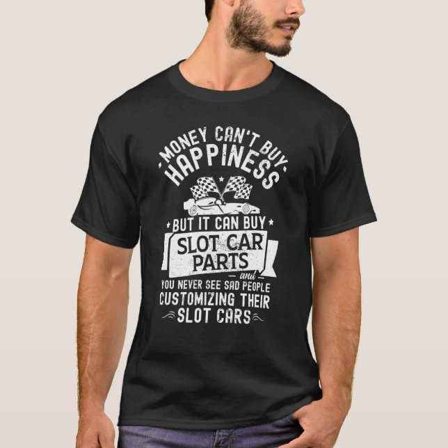 Geld kann keine glücklichen Automobil-Rennteile ka T-Shirt (Vorderseite)